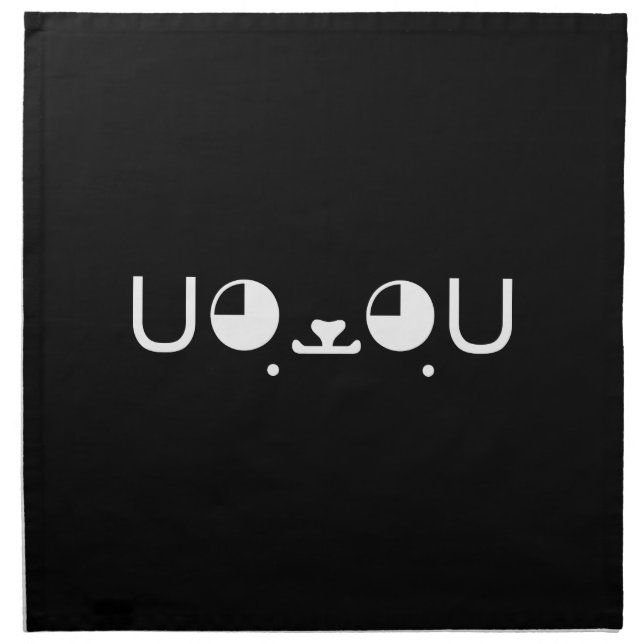 Cute Kawaii Puppy Dog Japanese Kaomoji Emoticon Napkin (Front)