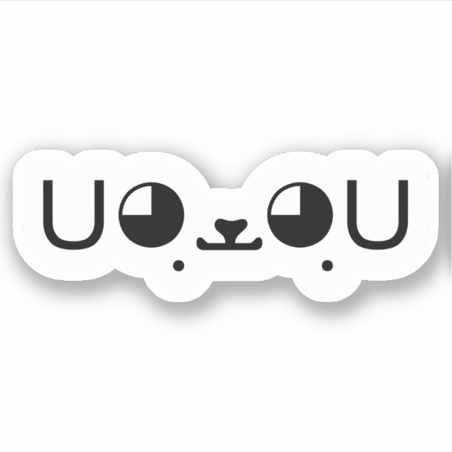 Cute Kawaii Puppy Dog Japanese Kaomoji Emoticon St Sticker (Front)