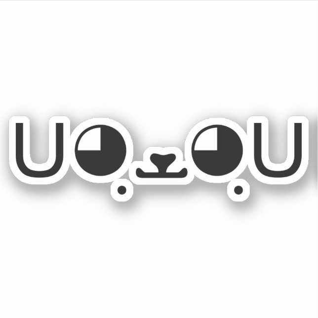 Cute Kawaii Puppy Dog Japanese Kaomoji Emoticon Sticker (Front)