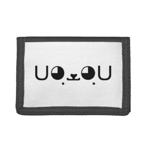 Cute Kawaii Puppy Dog Japanese Kaomoji Emoticon Tri-fold Wallet