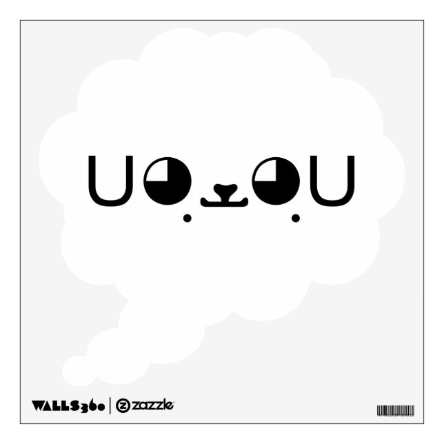 Cute Kawaii Puppy Dog Japanese Kaomoji Emoticon Wall Decal (Front)