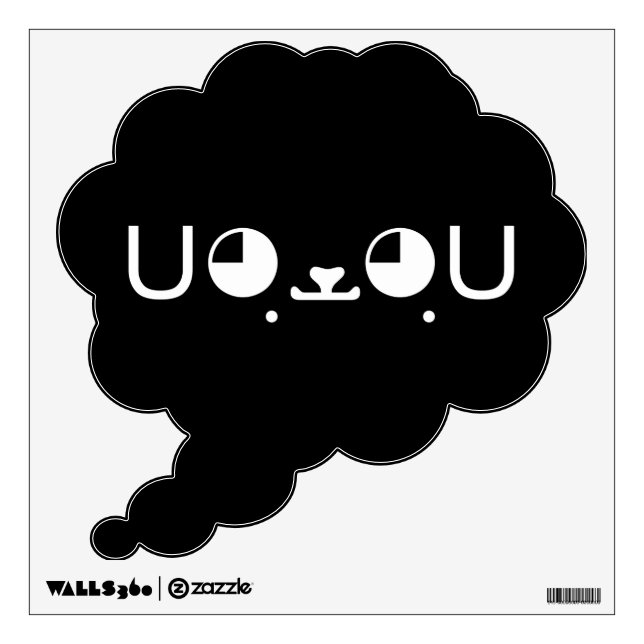 Cute Kawaii Puppy Dog Japanese Kaomoji Emoticon Wall Sticker (Front)