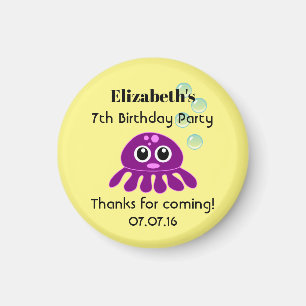 Cute Kawaii Purple Jellyfish Birthday Thank You Magnet