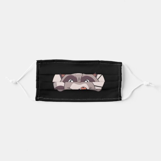 Cute Kawaii Raccoon eating Cookie Gift Adult Cloth Face Mask (Front, Folded)