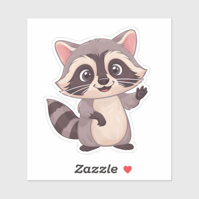 Cute Kawaii Raccoon Sticker - Adorable Forest Frie (Sheet)