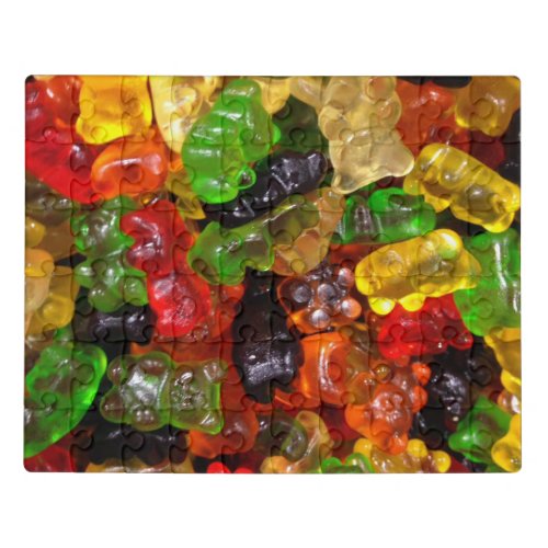 cute kawaii rainbow colorful candy bear gummy jigsaw puzzle