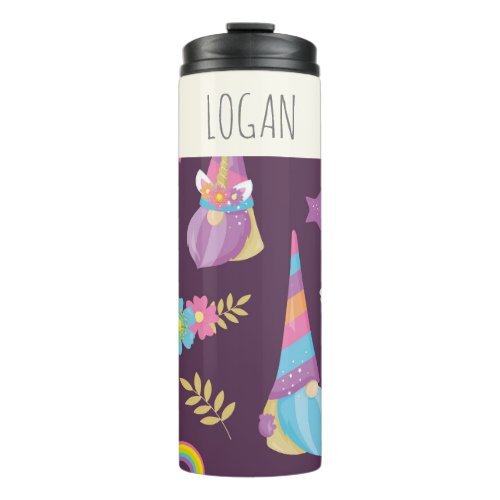 Cute Kawaii Rainbow Gnomes Pattern Personalized Thermal Tumbler