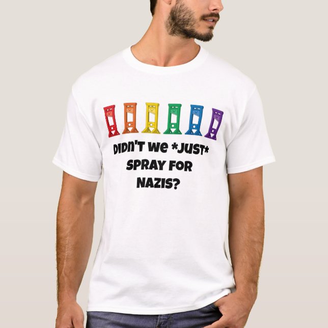 Cute Kawaii Rainbow Guillotine Army White T-Shirt (Front)