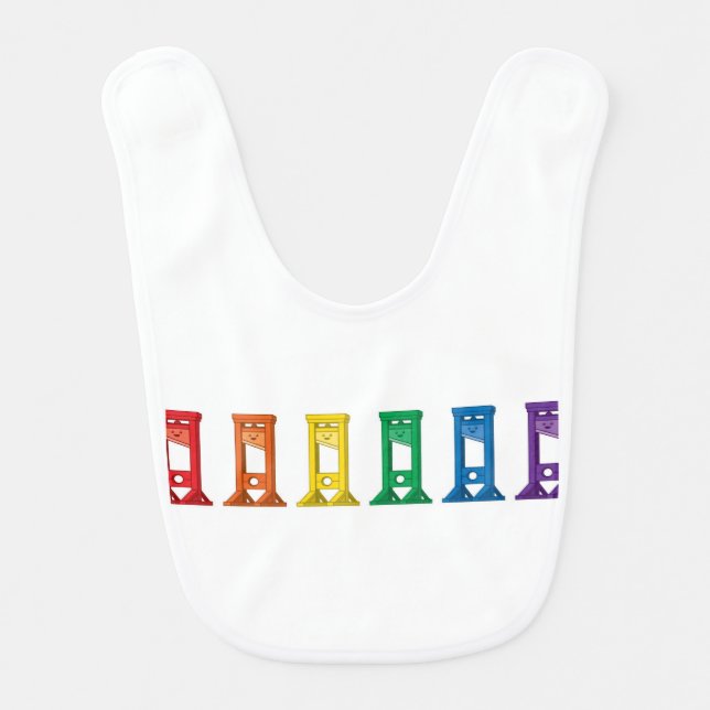 Cute Kawaii Rainbow Guillotine Baby Bib (Front)