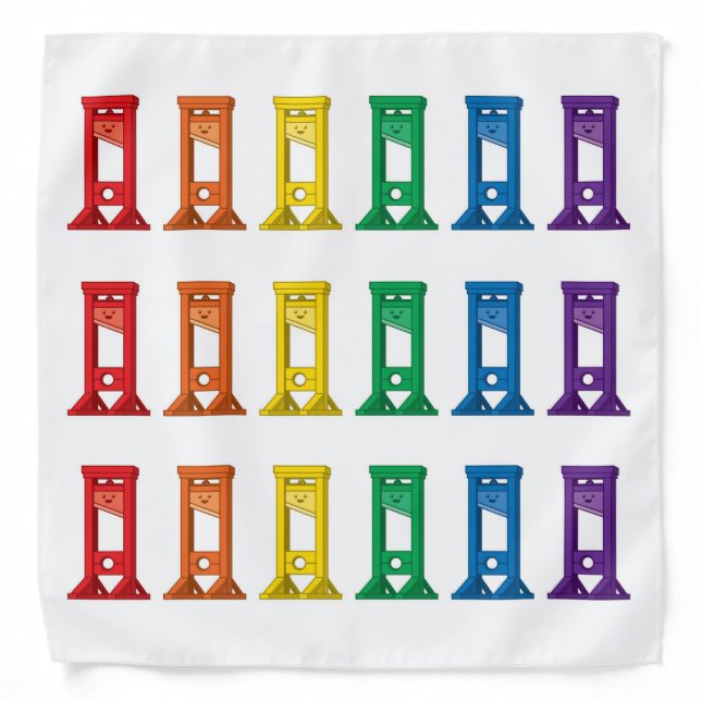 Cute Kawaii Rainbow Guillotine Pride Bandana (Front)