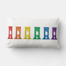 Cute Kawaii Rainbow Guillotine Pride Throw Pillow