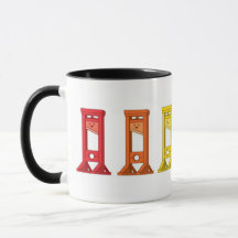 Cute Kawaii Rainbow Guillotines 2 tone coffee mug
