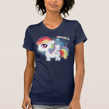 Cute Kawaii Rainbow Pony T-shirt by Chibibunny at Zazzle