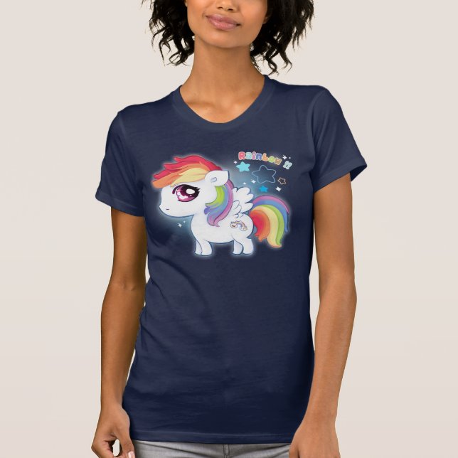 Cute kawaii rainbow pony T-Shirt (Front)