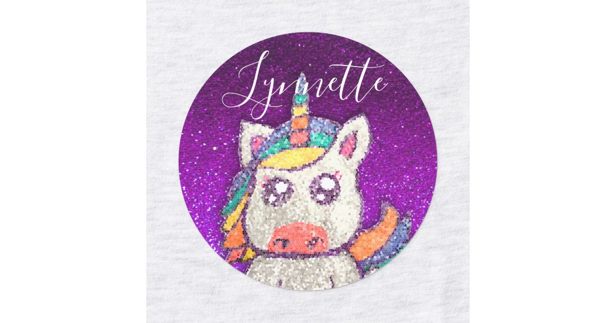 Cute Kawaii Rainbow Unicorn Glitter Sparkles Name Kids Labels Cute Kawaii Rainbow Unicorn Glitter Sparkles Name Kids Labels