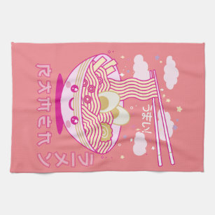 Cute Kawaii Ramen Anime Noodles Ramen Girls, Teens Kitchen Towel