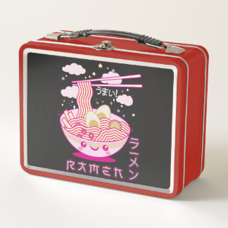Cute Kawaii Ramen Anime Noodles Ramen Girls, Teens Metal Lunch Box
