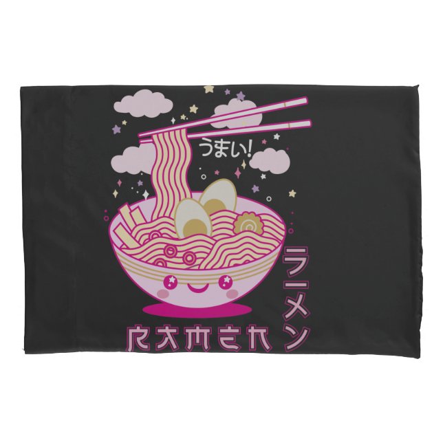 Cute Kawaii Ramen Anime Noodles Ramen Girls, Teens Pillow Case (Front)