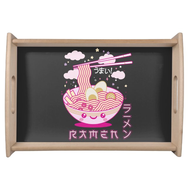 Cute Kawaii Ramen Anime Noodles Ramen Girls, Teens Serving Tray (Front)