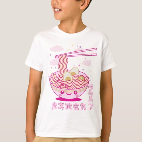 Cute Kawaii Ramen Anime Noodles Ramen Girls Teens T_Shirt