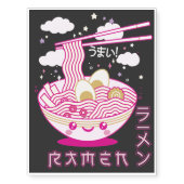 Cute Kawaii Ramen Anime Noodles Ramen Girls, Teens Temporary Tattoos (Front)