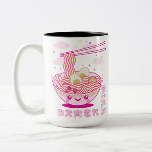 Cute Kawaii Ramen Anime Noodles Ramen Girls, Teens Two-Tone Coffee Mug
