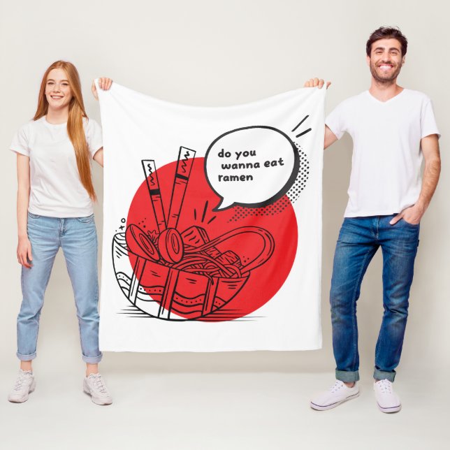 Cute Kawaii Ramen - Funny Japanese Food  Fleece Blanket (In Situ)