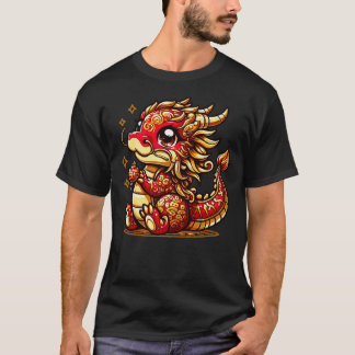 Cute Kawaii Red Gold Dragon Chinese Lunar New Year T-Shirt