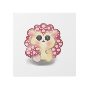 Cute Kawaii Red Mushroom Hedgehog Toadstool Art