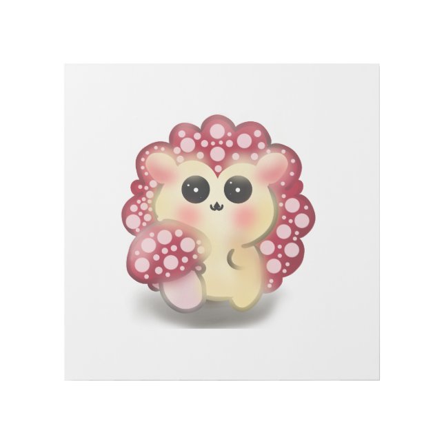 Cute Kawaii Red Mushroom Hedgehog Toadstool Art (Front)