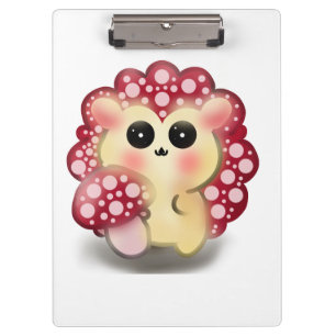 Cute Kawaii Red Mushroom Hedgehog Toadstool Art Clipboard