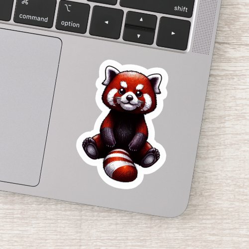 Cute Kawaii Red Panda Sitting Sticker