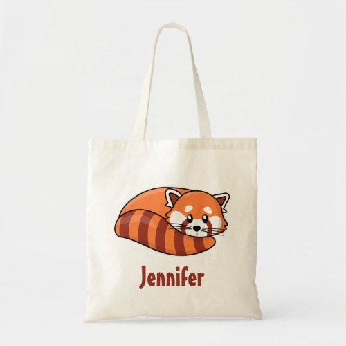 Cute kawaii red panda tote bag