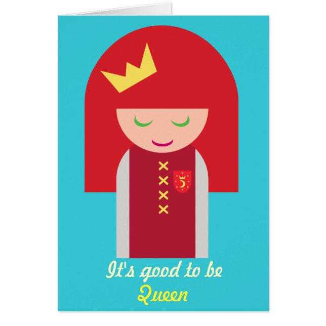 Cute Kawaii Redheaded Warrior Good Girl Queen Cards (Front)