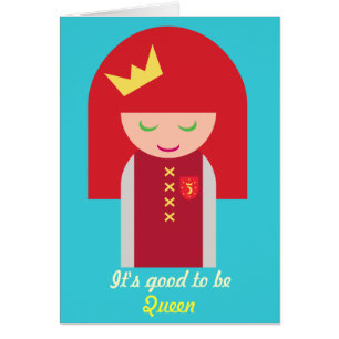 Cute Kawaii Redheaded Warrior Queen Cards