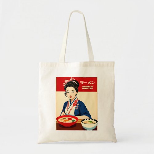 Cute Kawaii Retro Style Japan Foodie Ramen Tote Bag
