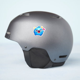 Cute Kawaii Sad Blue Slime Crying with Broken Hear Sticker