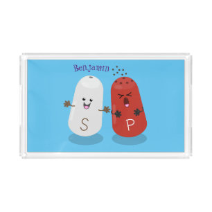 Cute kawaii salt and pepper shakers cartoon acrylic tray