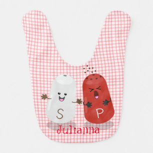 Cute kawaii salt and pepper shakers cartoon baby bib