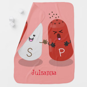 Cute kawaii salt and pepper shakers cartoon baby blanket