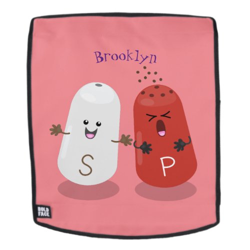 Cute kawaii salt and pepper shakers cartoon backpack