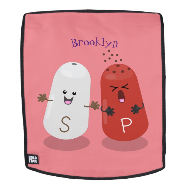 Cute kawaii salt and pepper shakers cartoon backpack (Removable Face)