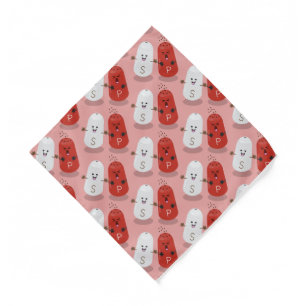Cute kawaii salt and pepper shakers cartoon  bandana