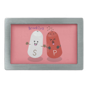 Cute kawaii salt and pepper shakers cartoon belt buckle