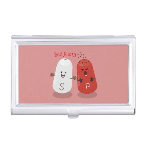 Cute kawaii salt and pepper shakers cartoon business card case