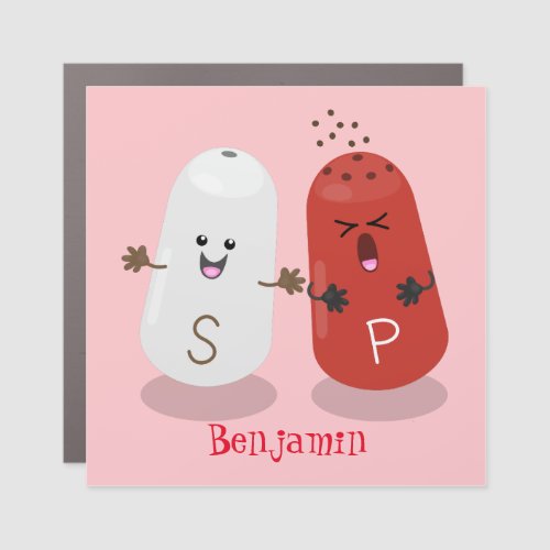 Cute kawaii salt and pepper shakers cartoon car magnet