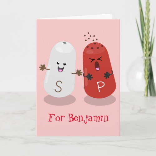 Cute kawaii salt and pepper shakers cartoon card