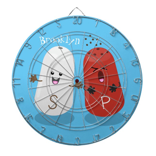 Cute kawaii salt and pepper shakers cartoon dart board (Front)