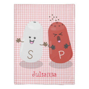 Cute kawaii salt and pepper shakers cartoon duvet cover
