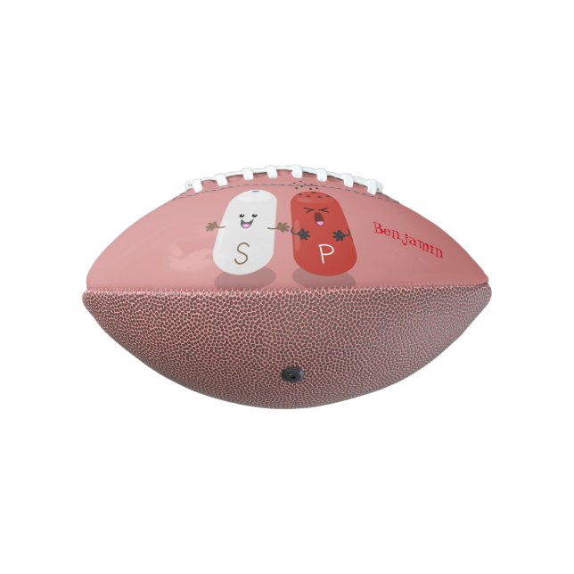 Cute kawaii salt and pepper shakers cartoon football (Rotated 270)